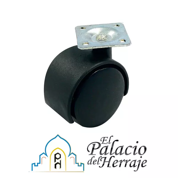 Rodachina Plast Negra Sin Freno 50mm 30 Kg Vtto