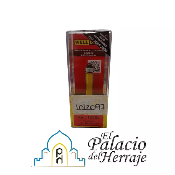 Fresa Retestear 2 cuchillas Con /Rodamiento 1/4x3/8x1" -12554- Well