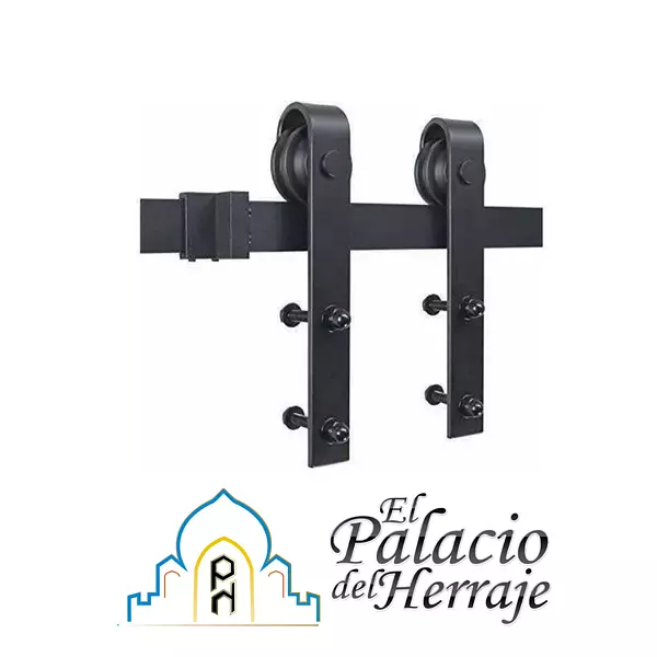 Kit Puerta Tipo Granero Negro X 2 Mts - Duc